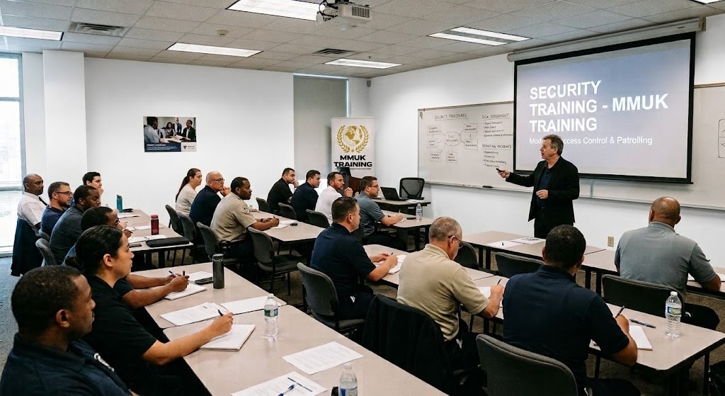 Adults attending a professional compliance training session